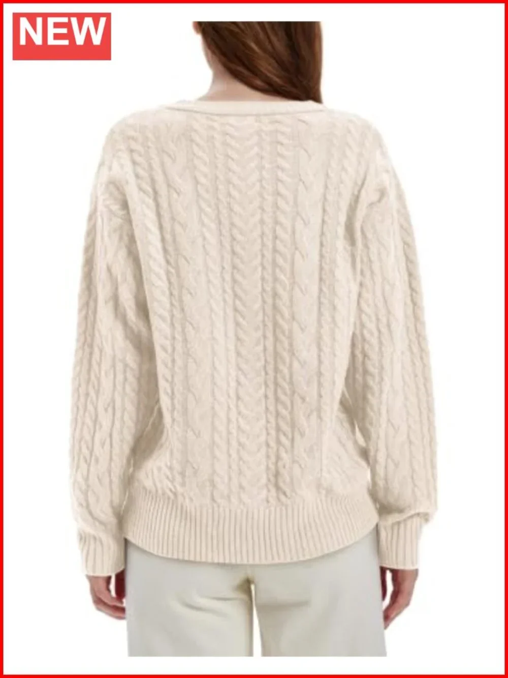 Cable Knit Long Sleeve Tunic Sweater Crew Neck Pullover Fall Winter